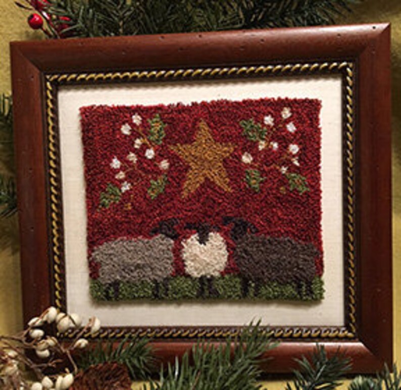 Primitive Punch Needle 3 Shades of Sheep Pattern Etsy