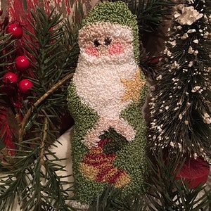 Stocking Stuffer Santa Punchneedle Pattern