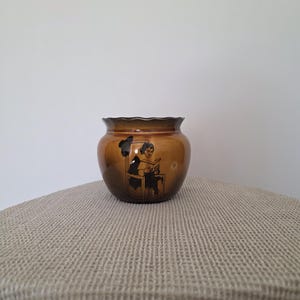 Antique Ridgways England Cache Pot, Victorian Drip Glaze Jardinière Planter