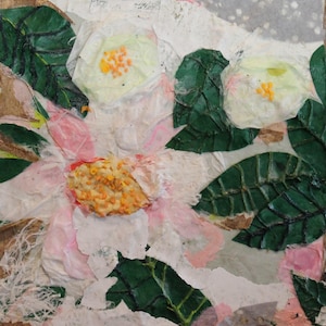 Mixed Media Collage - &quot;Himalayan Poppies&quot;