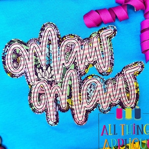 MawMaw Hand Lettered Bean Stitch Double Applique Design for Machine Embroidery - Grandmother Gift, Mothers Day Gift by All Things Applique