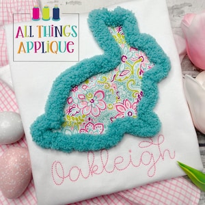 Bunny Yarn Applique Design - Machine Embroidery Applique Design to be stitched with Chenille Yarn
