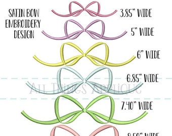 Bow Embroidery Design | Satin Stitch Girl Bow Embroidery Design Pattern by All Things Applique | 6 Sizes