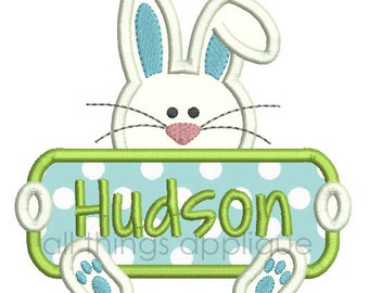 Easter Applique Design - Easter Bunny Sign Applique Design - 4 Sizes Included - INSTANT DOWNLOAD