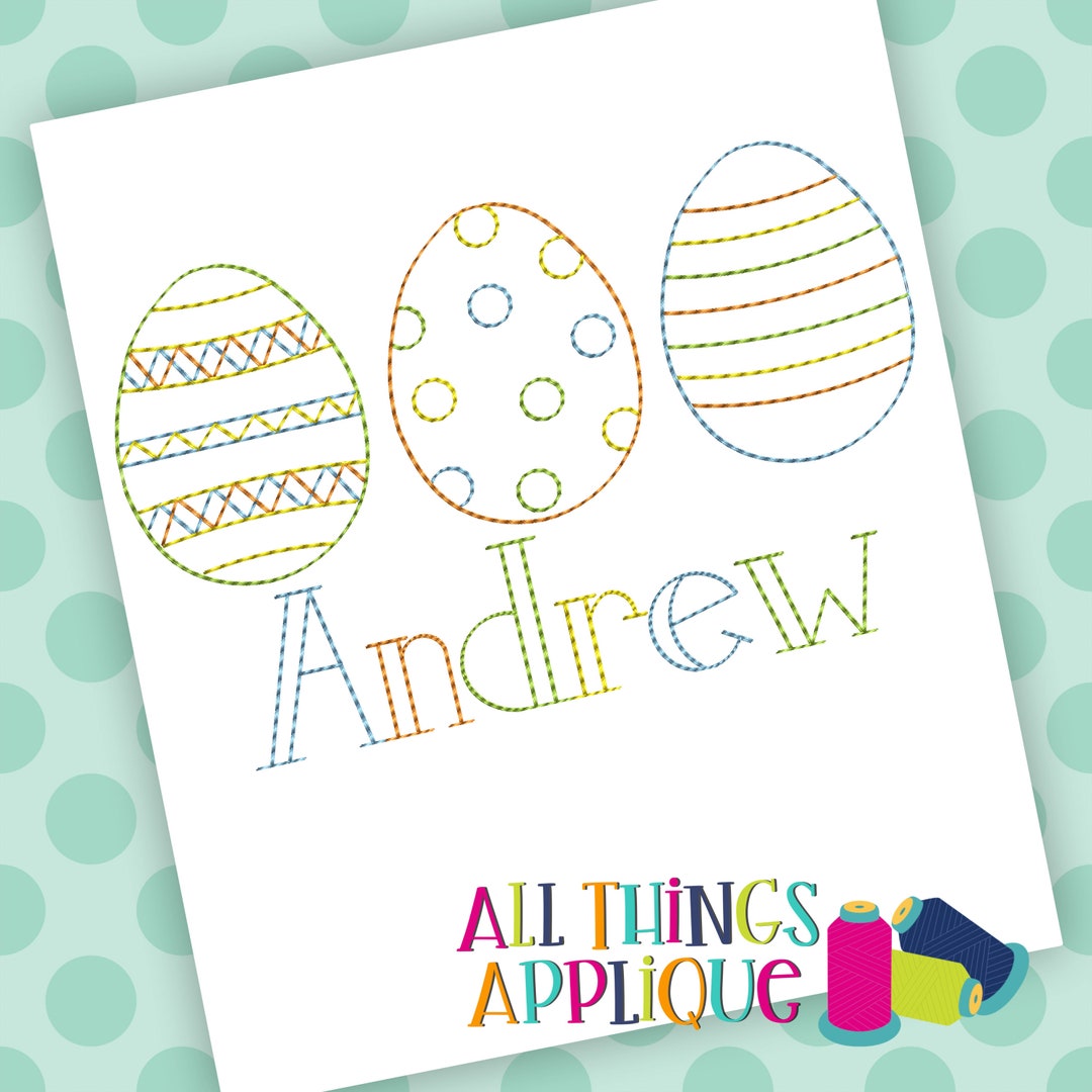 Easter Egg Trio Quick Stitch Machine Embroidery Design (#1325) - Easter ...