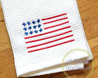 4th of July Flag Embroidery Design File | Independence Day | Memorial Day | All Things Applique | Satin Stitch 4th of July