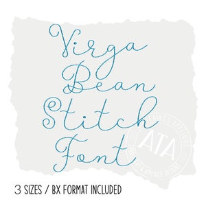Machine Embroidery Bean Vintage Floss Stitch Font - the virga font - by all things applique - 1.0&quot;, 1.5&quot;, 2.0&quot; with BX Format