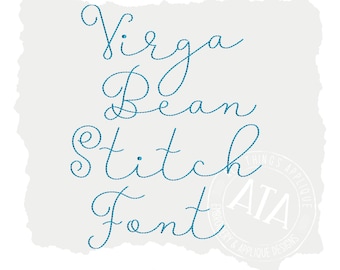 Machine Embroidery Bean Vintage Floss Stitch Font - the virga font - by all things applique - 1.0", 1.5", 2.0" with BX Format