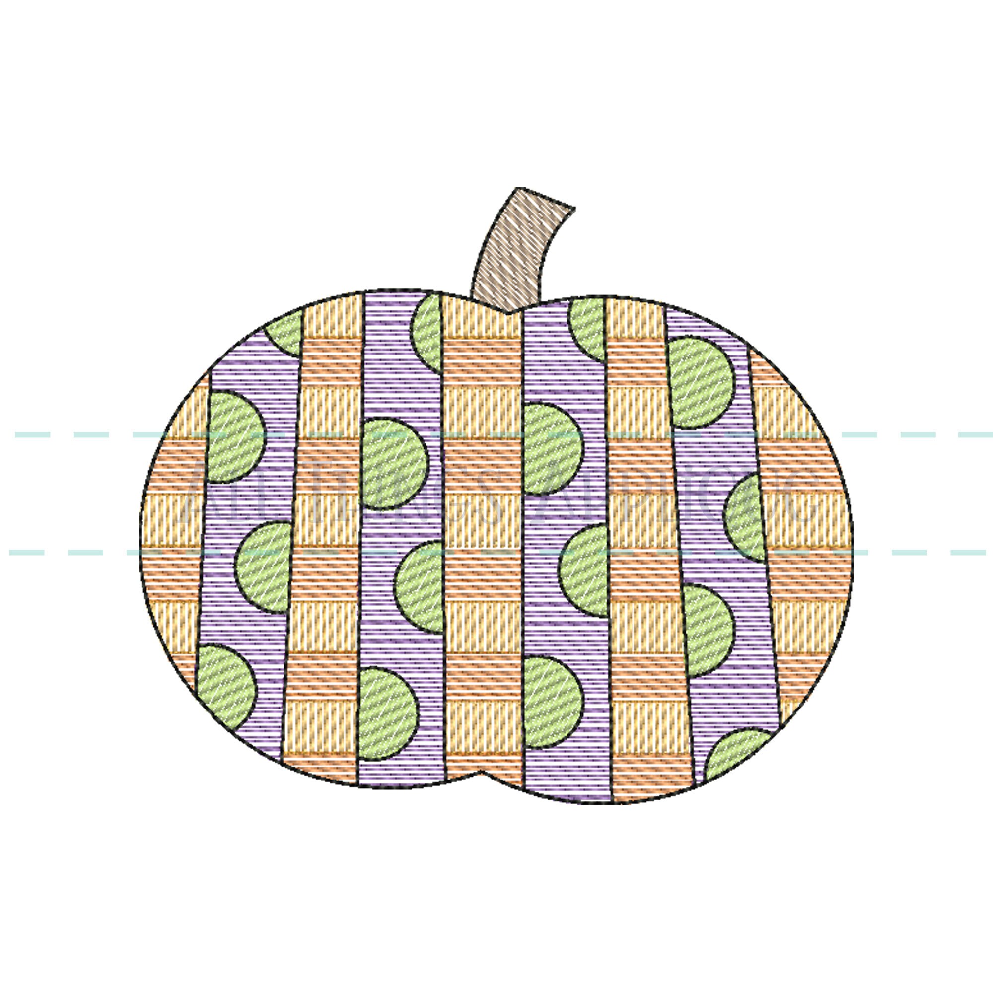 Pumpkin Sketch Stitch Embroidery Design by All Things Applique - Etsy