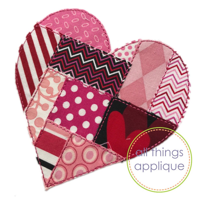 Heart Applique Design Patchwork Applique BEAN Stitch Etsy