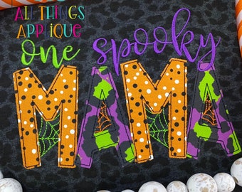 One Spooky Mama Halloween Machine Embroidery Applique Design by All Things Applique