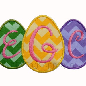 Easter Applique Design - Egg Trio Applique Design - Easter Applique - Instant Download Machine Embroidery Design