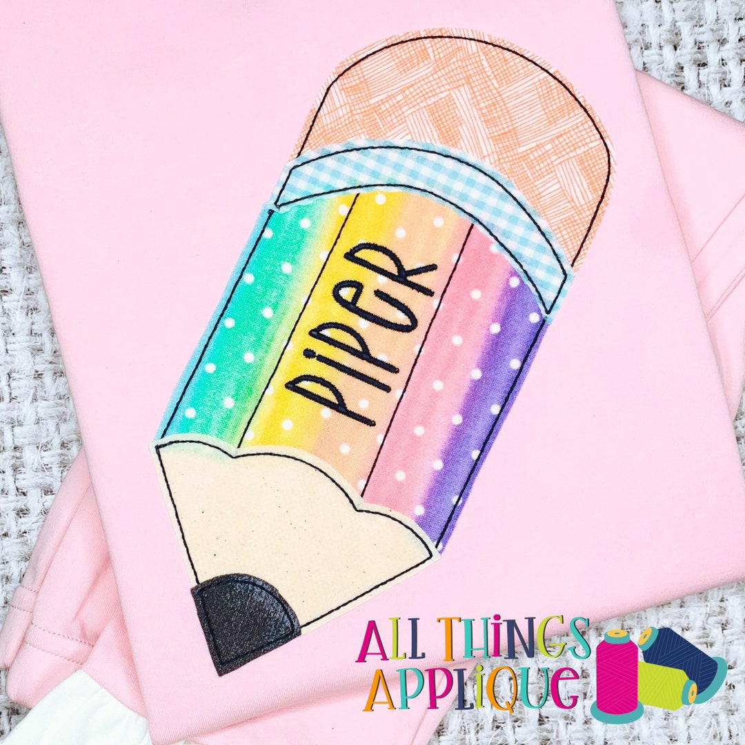 Pencil Applique Design for Back to School in Bean Vintage Stitch - by ...