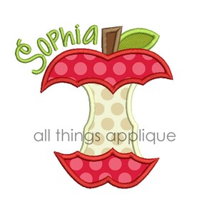 Apple Core Applique Design - 4 Sizes - Instant Download - Etsy