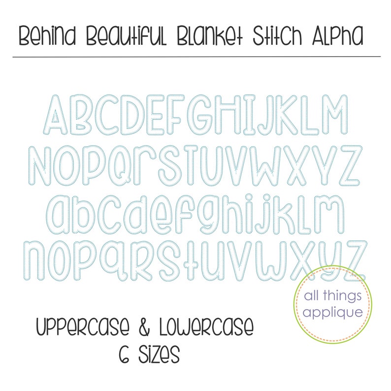 Behind Beautiful Blanket Stitch Applique Alpha Font 6 Sizes Etsy