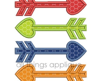 Stacked Heart Arrows Applique Design - SATIN Stitch (#710) - Valentine Applique Design - INSTANT DOWNLOAD