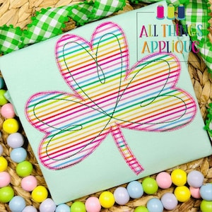 St. Patrick&#39;s Day Shamrock Zig Zag Stitch Machine Embroidery Applique Design