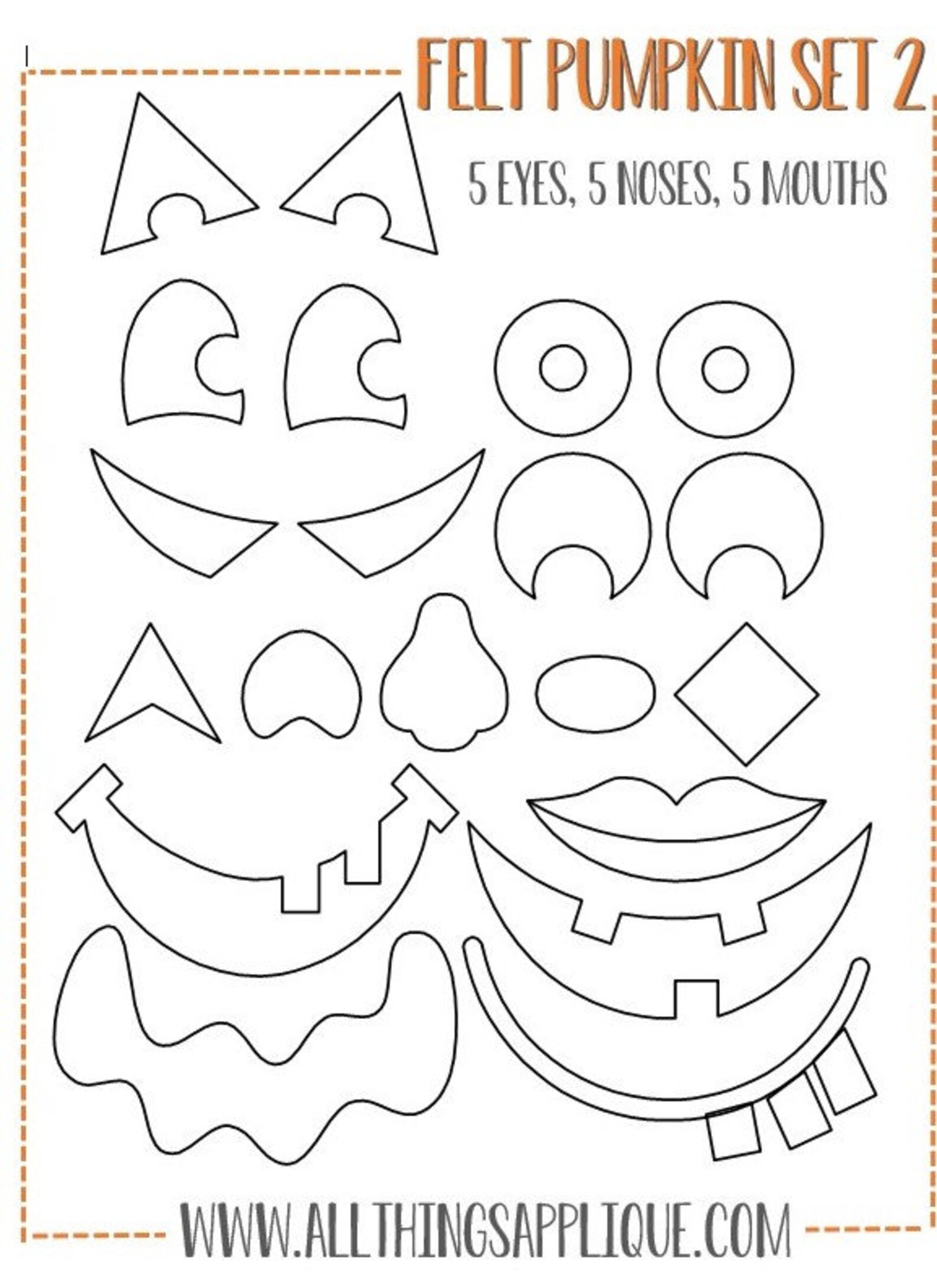 Felt Pumpkin Complete Set DIY Pattern PDF No Sewing No - Etsy