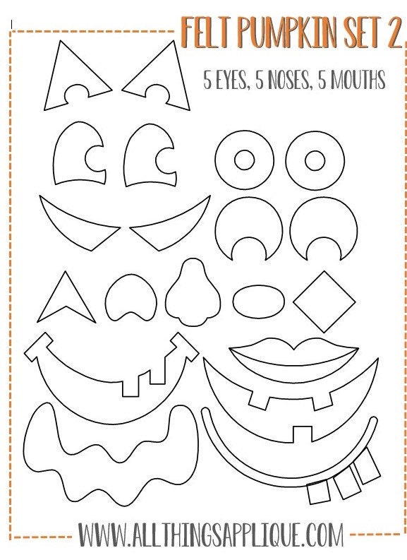 Felt Pumpkin Complete Set DIY Pattern PDF No Sewing No | Etsy