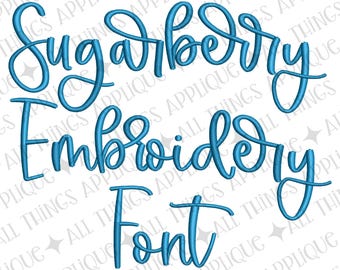 Sugarberry Embroidery Font for Machine Embroidery - Cursive Font with Alternate Letters  1.5", 2.0", 3.0" - includes BX format