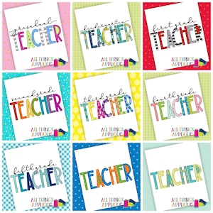 Conjunto de design de apliques para professores - pré-escola, jardim de infância, 1º, 2º, 3º, 4º, 5º ano, design de bordado à máquina para professores - volta às aulas