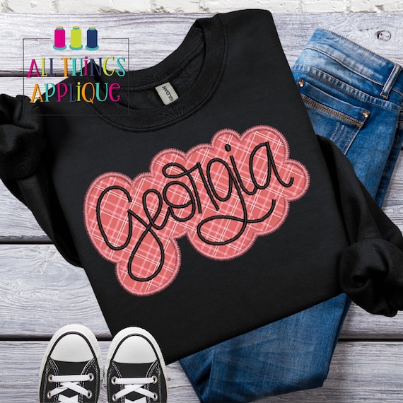 Georgia Hand Lettered Machine Embroidery Applique Design - Double Stack - Exclusive Design by All Things Applique - Instant Download
