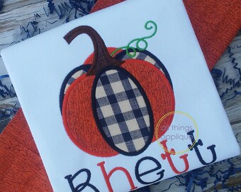 Pumpkin 4 - SATIN Stitch (#1170) - Fall Applique Designs - 4 Sizes - INSTANT DOWNLOAD