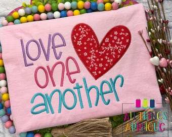 Love One Another Hand Lettered Machine Embroidery Design by All Things Applique