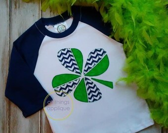 Shamrock Bean Stitch Applique Design for St. Patrick's Day Machine Embroidery Pattern St. Patrick's Day Applique Design - INSTANT DOWNLOAD