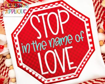 Valentine Design for Machine Embroidery - Stop Sign Satin Stitch Applique