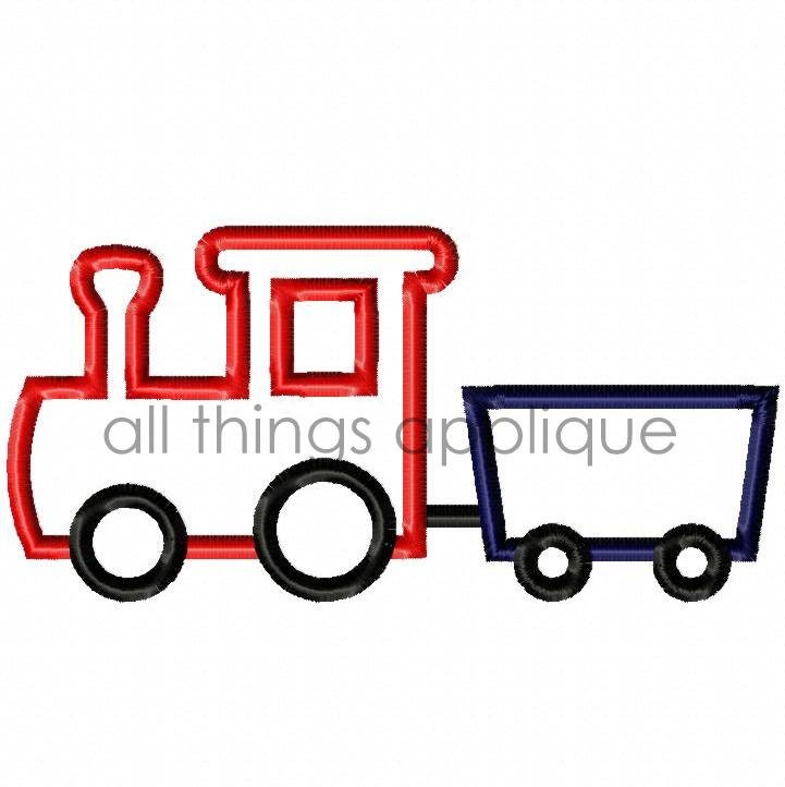 Train 1 Applique Design 4 Sizes INSTANT DOWNLOAD Etsy