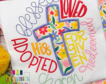 Cross Word Art Machine Embroidery Applique Design - Easter Christian Design - Instant Download - 6 Sizes