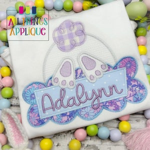 Pudełko na imię Bunny Bottom and Scallop - wzór do haftu maszynowego Zig Zag Stitch - natychmiastowe pobranie do użycia z maszyną do haftu