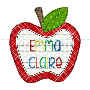 Back to School Apple With Paper - Bean Stitch Machine Embroidery ...