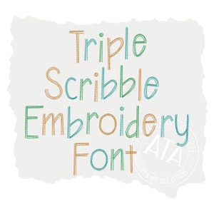 Triple Scribble Embroidery Font Bean Vintage Stitch for Machine Embroidery Design by All Things Applique