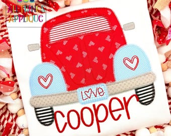 Valentine Design for Machine Embroidery - Love Bug Car Zig Zag Stitch Applique Design