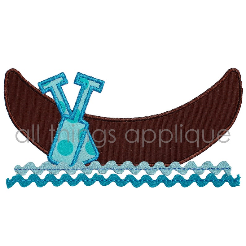canoe applique design machine embroidery rick rack ribbon
