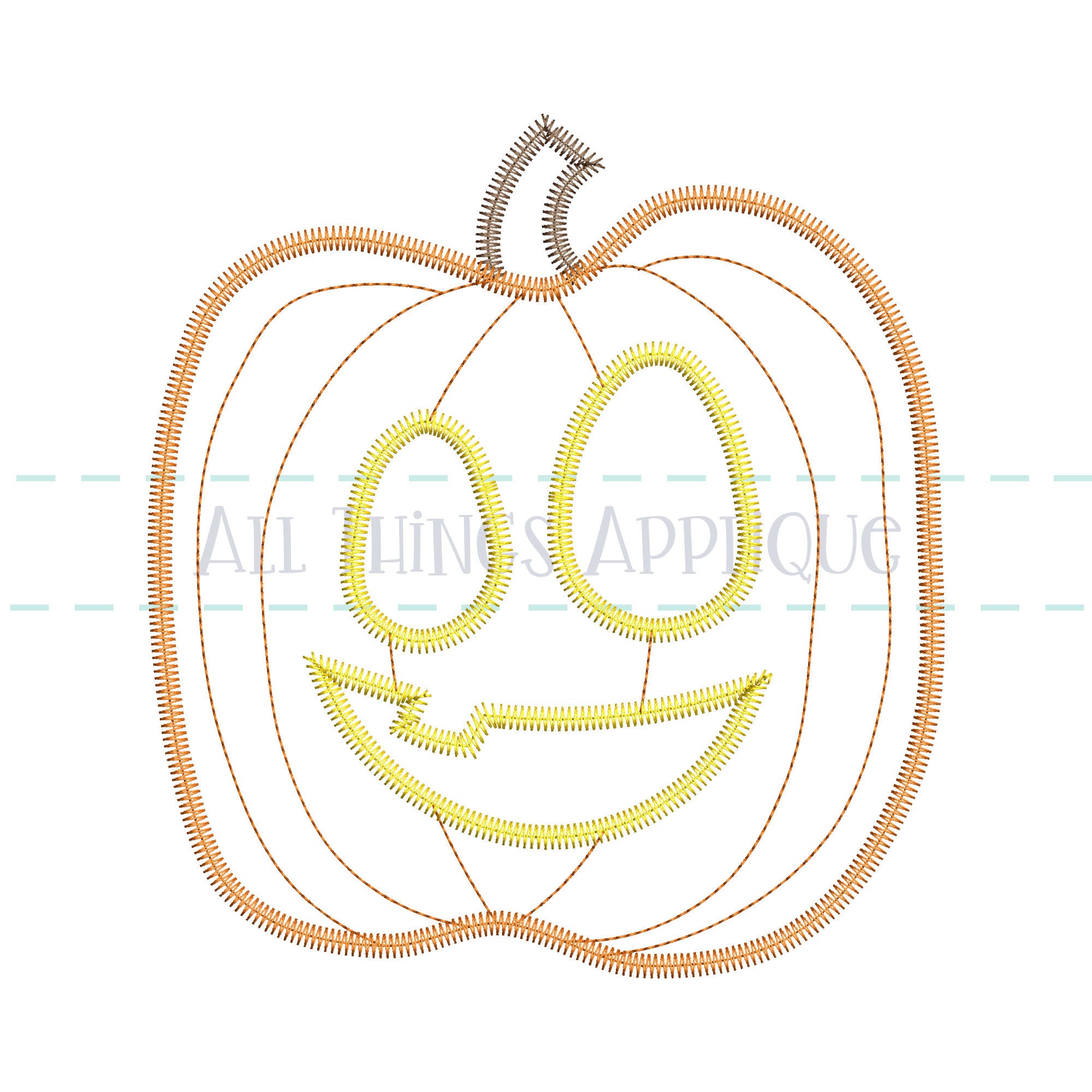 Jack O Lantern Zig Zag Stitch Machine Embroidery Applique - Etsy