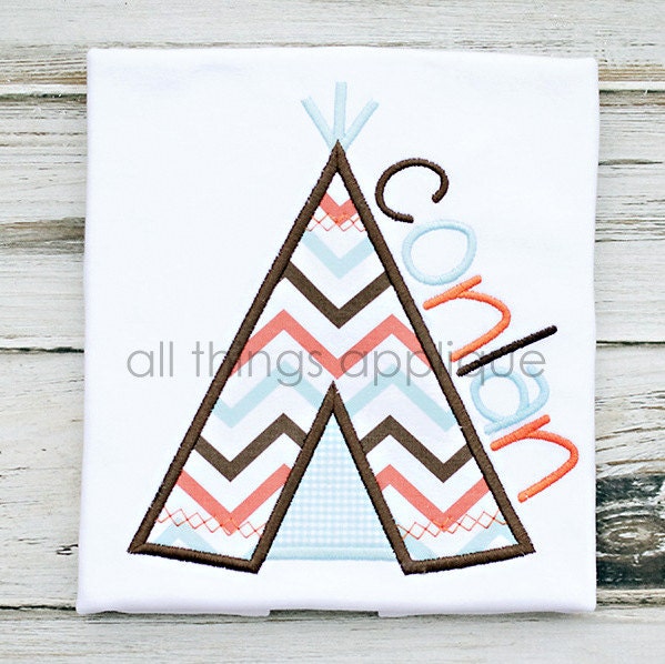 Teepee Applique Design - 4 Sizes - Machine Embroidery Design - INSTAN…