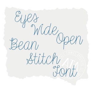 Embroidery Font Vintage Stitch Eyes Wide Open - 26 Letters, Numbers & Punctuation - 6 Sizes - Machine Embroidery - by All Things Applique