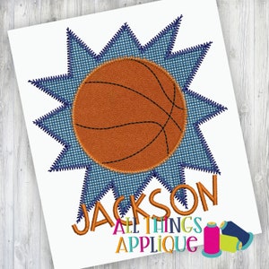 Basketball Zig Zag Stitch Applique Design to use with your Embroidery Machine - Instant Download by All Things Applique