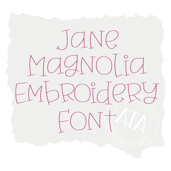Magnolia Embroidery Font Etsy