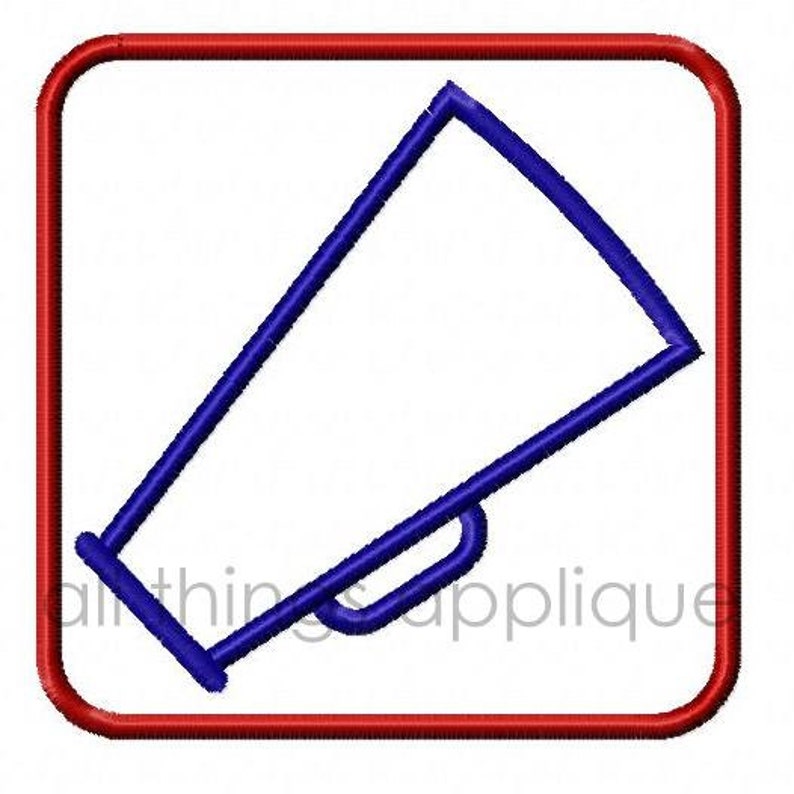 Megaphone Patch 2 Applique Design Satin Zig Zag AND Bean Etsy