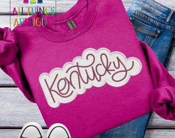 Kentucky Hand Lettered Machine Embroidery Applique Design - Double Stack - Exclusive Design by All Things Applique - Instant Download