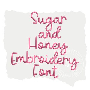 Sugar and Honey Machine Embroidery Font - 26 Letters Uppercase and Lowercase - 1.0&quot;, 1.5&quot;, 2.0&quot; and 2.5&quot; - BX Format Included