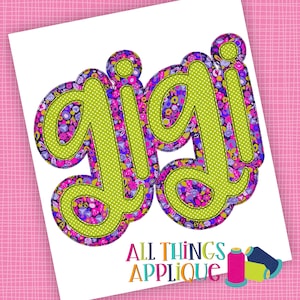 GiGi Hand Lettered Bean Stitch Double Applique Design for Machine Embroidery - Grandmother Gift, Mothers Day Gift by All Things Applique