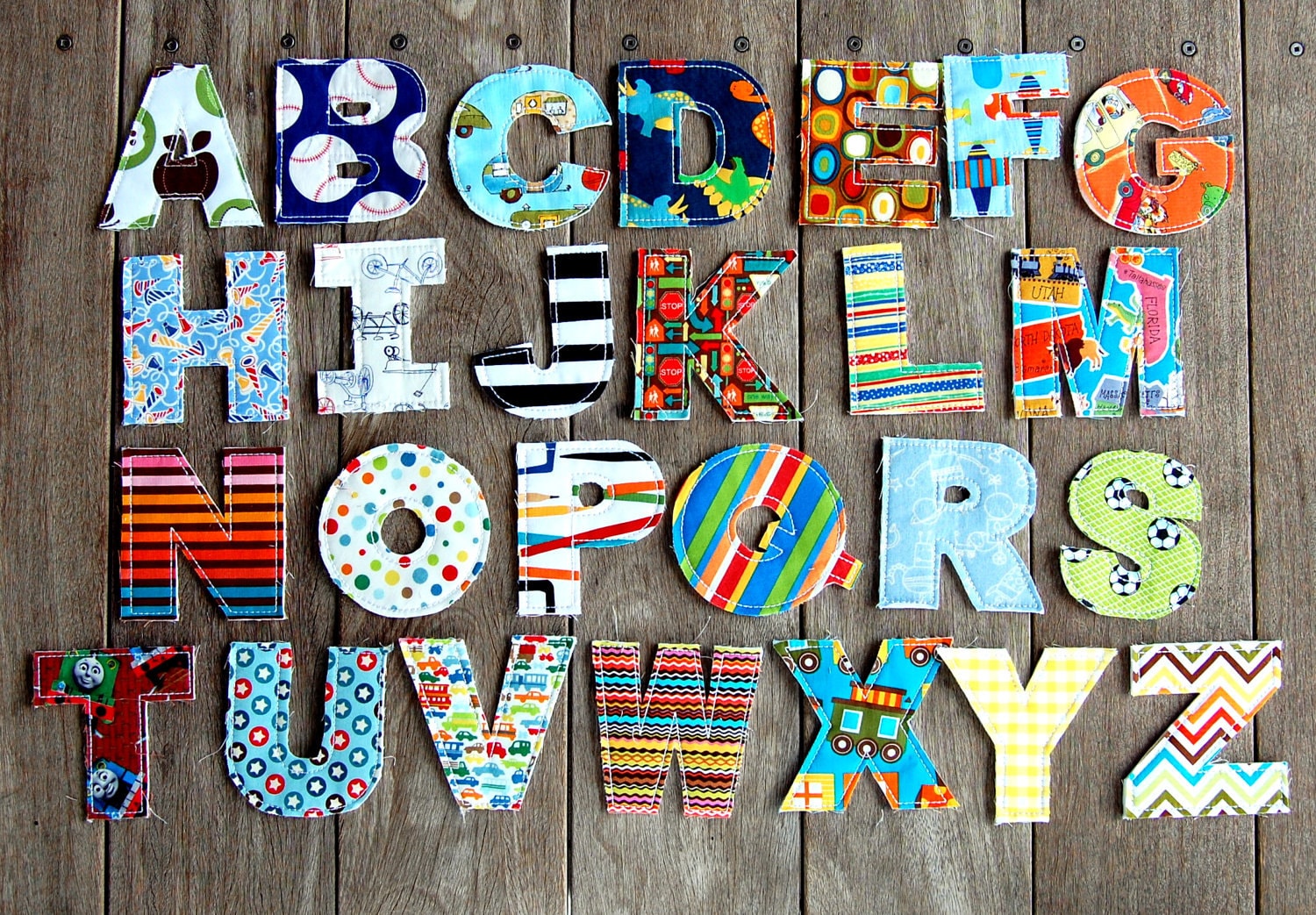 Raggy Alphabet Letters - Machine Embroidery Design - 3 Sizes - Toy or…
