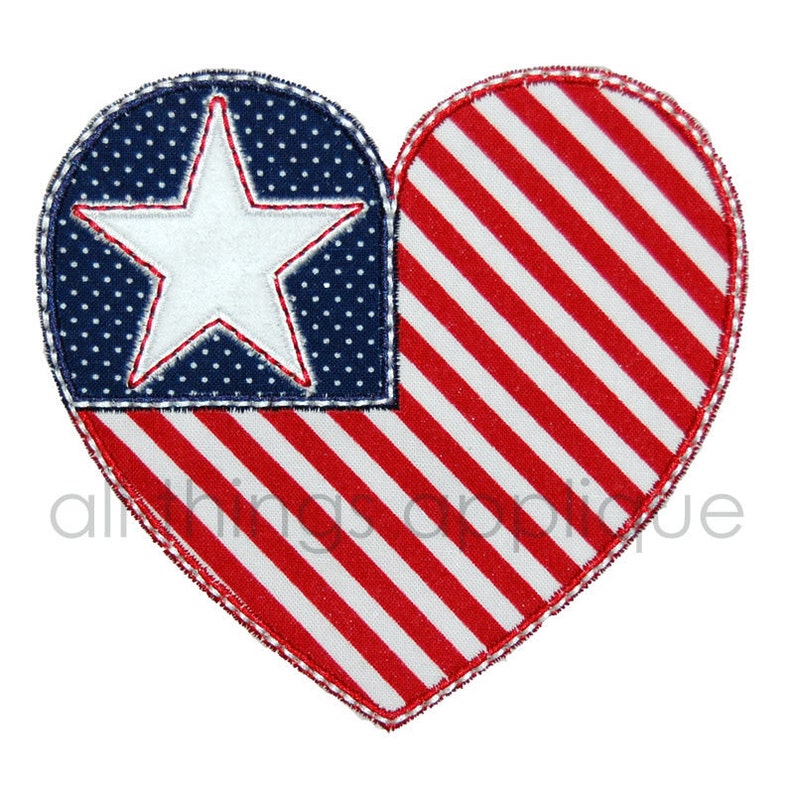 Patriotic heart machine embroidery applique design instant  etsy Patriotic heart machine embroidery applique design instant  etsy
