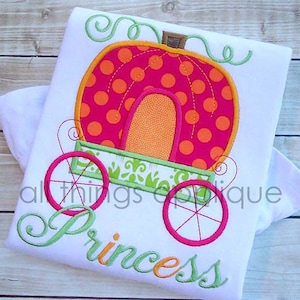 Pumpkin Carriage Satin Stitch Applique Design (#695) - Machine Embroidery Design - INSTANT DOWNLOAD