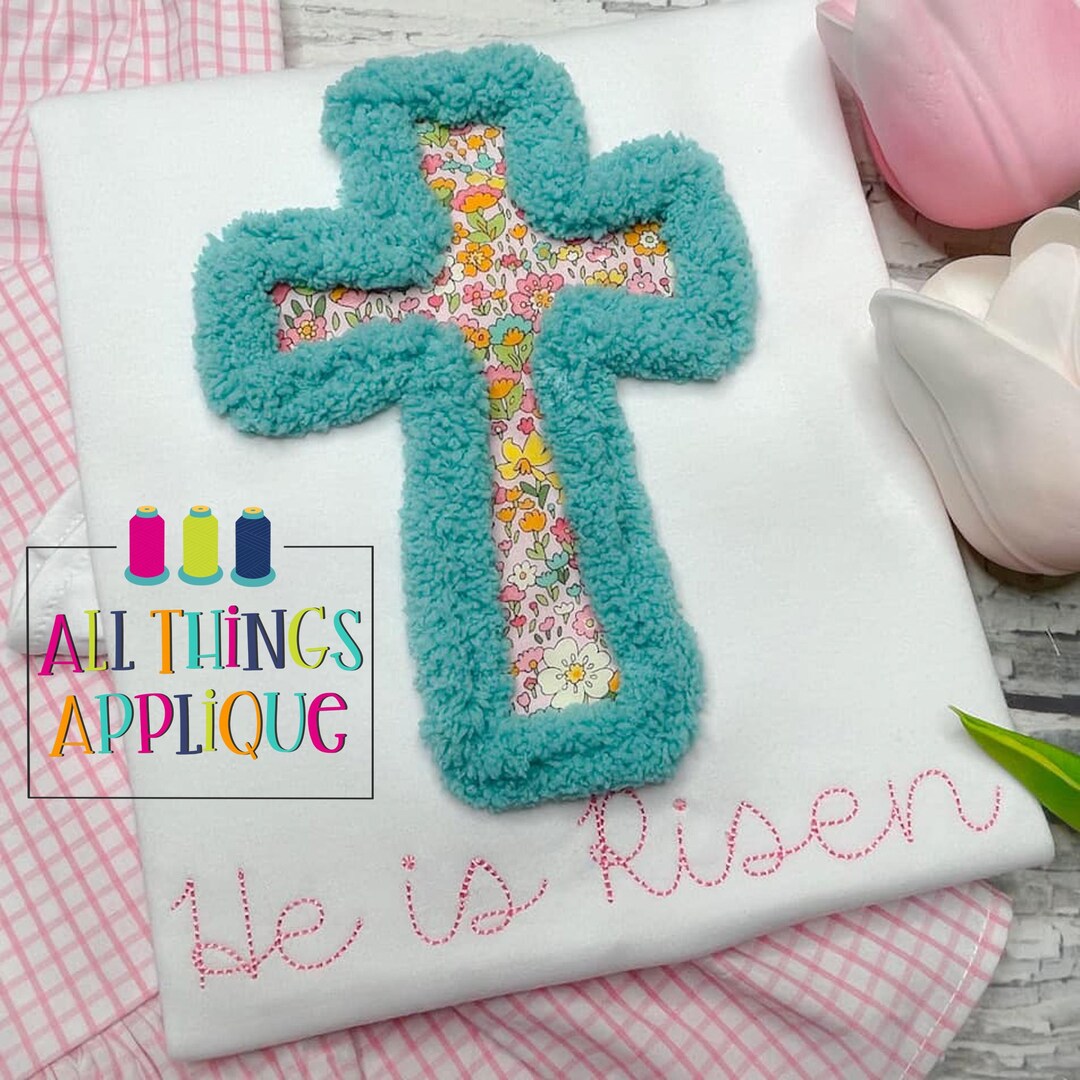 Cross Yarn Applique Design Machine Embroidery Applique Design to Be